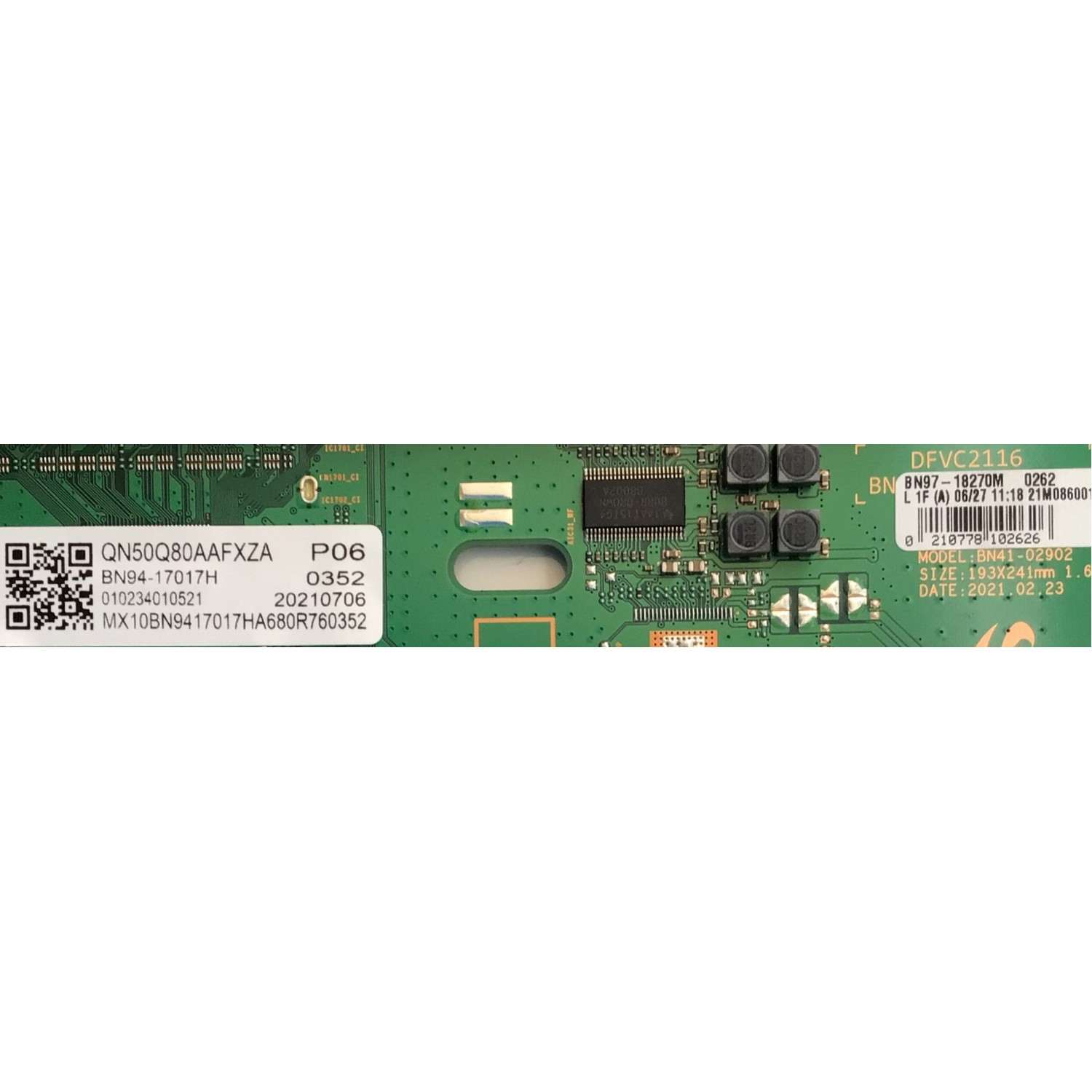 MAIN PARA SMART TV SAMSUNG 4K (3840 X 2160) CON QLED HDR / NUMERO DE PARTE BN94-17017H / BN41-02902 / BN9417017H / BN97-18270M / DISPLAY BN96-52426A / t500qvn04.5 / PANEL CY-TA050FKAV1H / MODELOQN50Q80AAFXZA AA01 - Imagen 2